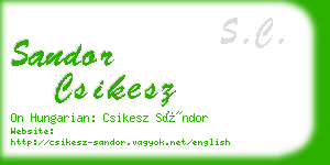 sandor csikesz business card